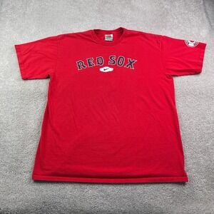 Vintage Boston Red Sox‎ Shirt Mens XL Red Nike Team Center Swoosh Y2K Tee